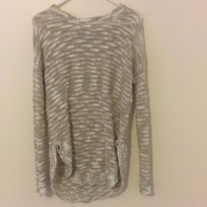 Fashion Avenue Tan/White Knit Sweater